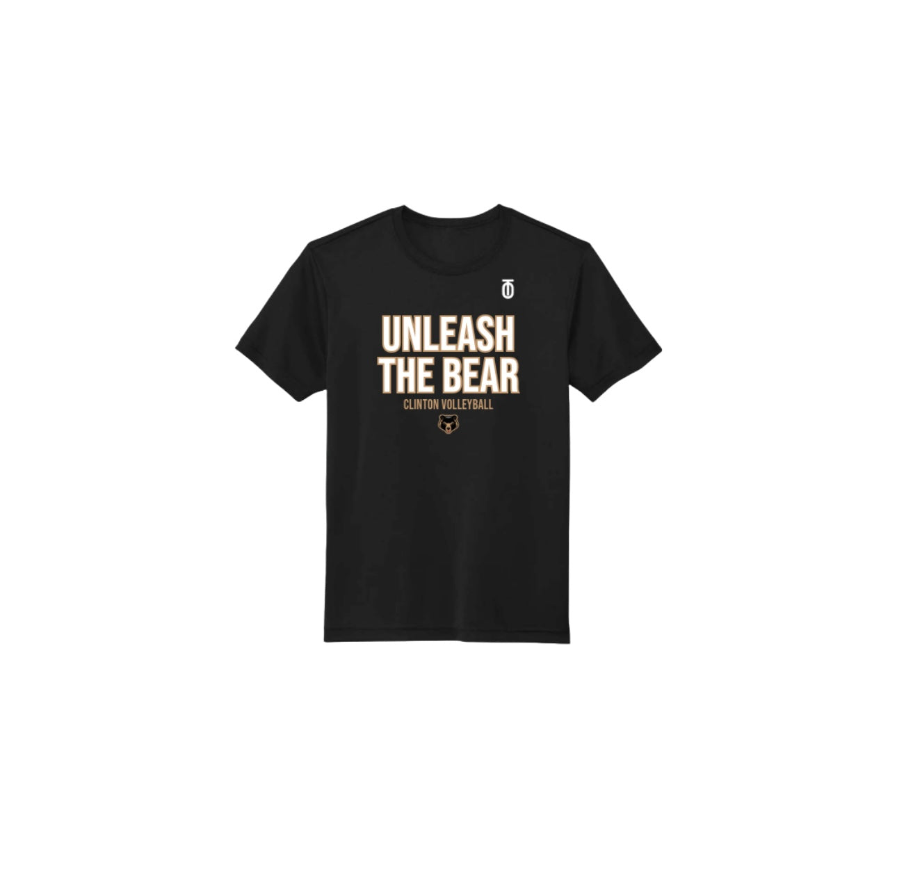 Clinton College volleyball team Dri-Fit shirts in black and white featuring moisture-wicking fabric and custom team logo for performance and comfort on the court