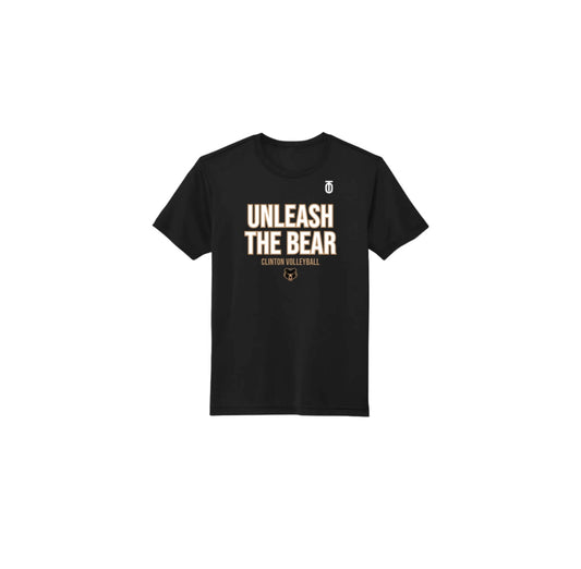 Clinton College volleyball team Dri-Fit shirts in black and white featuring moisture-wicking fabric and custom team logo for performance and comfort on the court