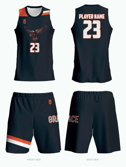 Clinton Grace JV basketball team order featuring custom junior varsity uniforms and gear designed for performance, comfort, and team spirit on the court