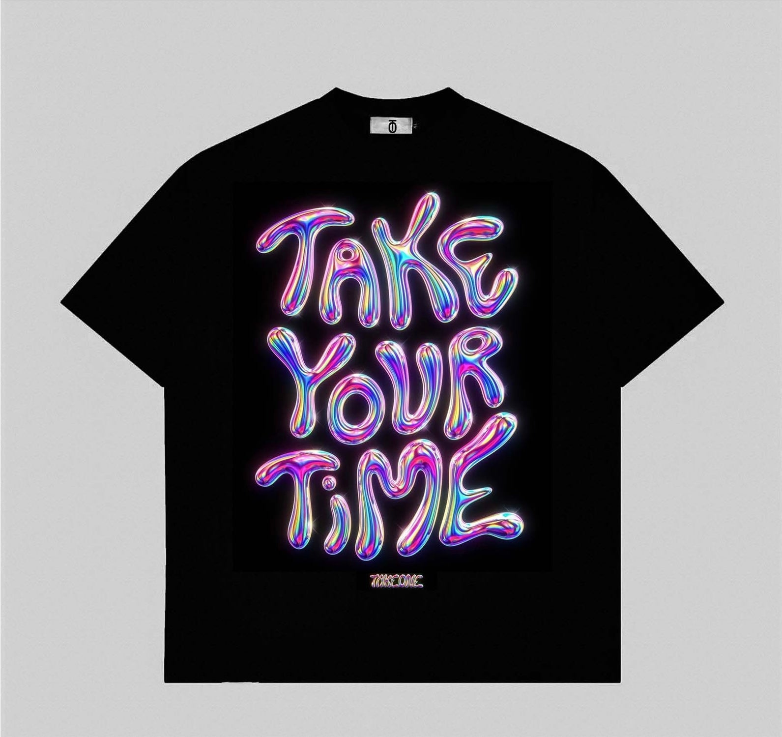 Take Your Time Tee with comfortable cotton blend fabric and relaxed fit, featuring motivational graphic design promoting mindfulness and patience
