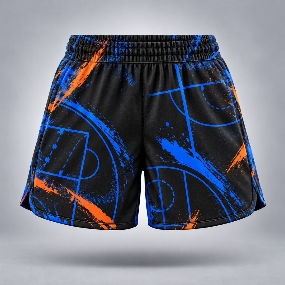 Take One Courtscape Women's 5-Inch Basketball Shorts by Take One Sportswear — back view.