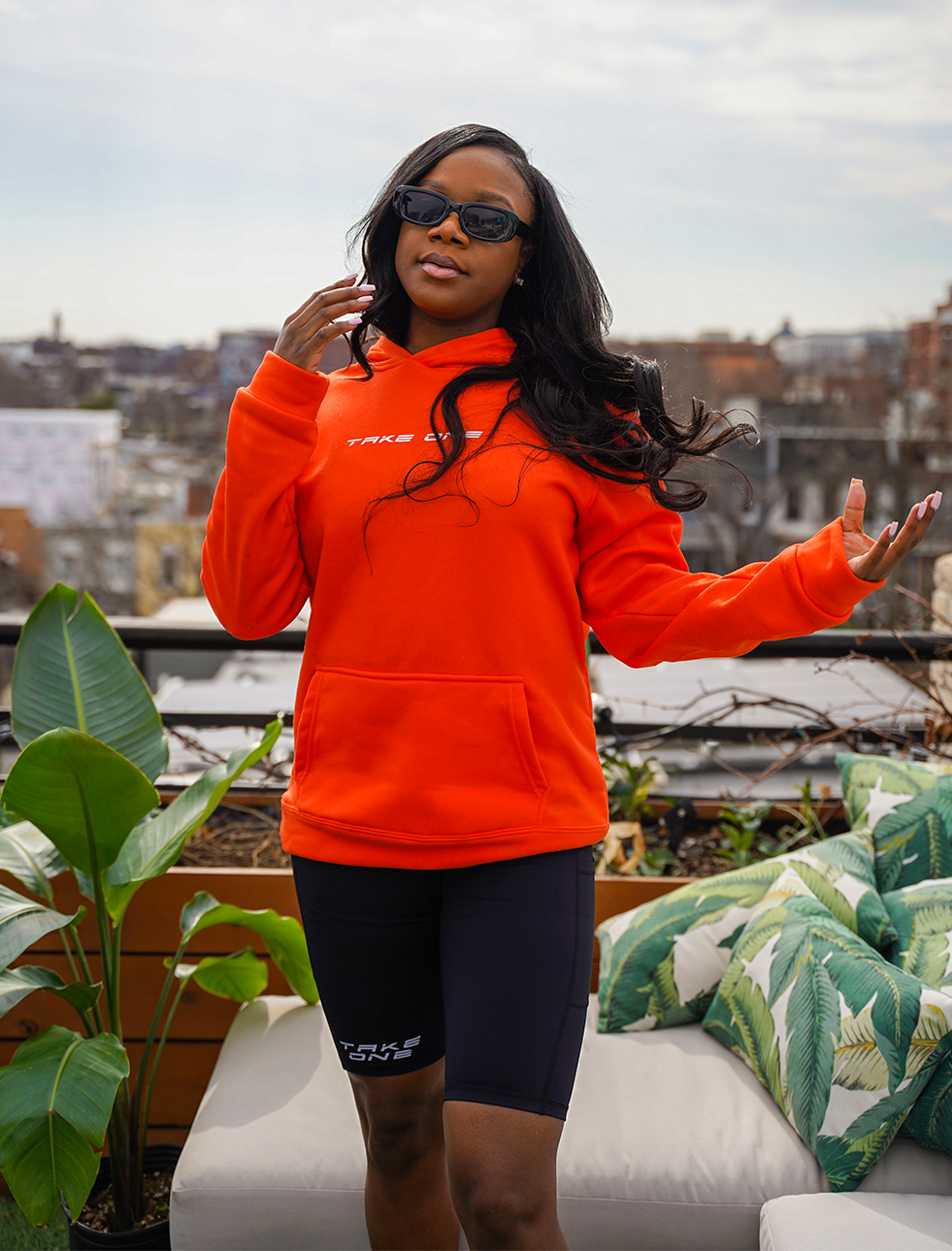 Take One Crush Pullover Hoodie featuring soft fabric, relaxed fit, and bold logo design perfect for casual wear and light workouts