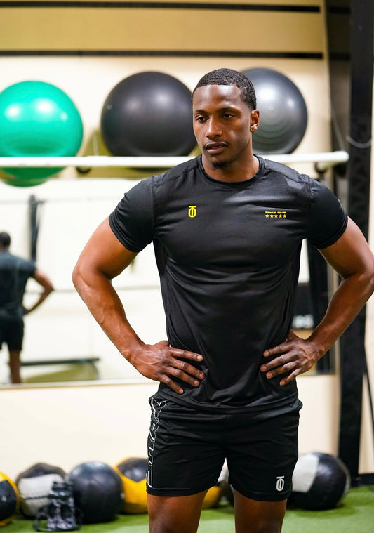 Commander Dri-Fit Tee made with breathable, moisture-wicking fabric designed to keep you cool and dry during workouts and outdoor activities