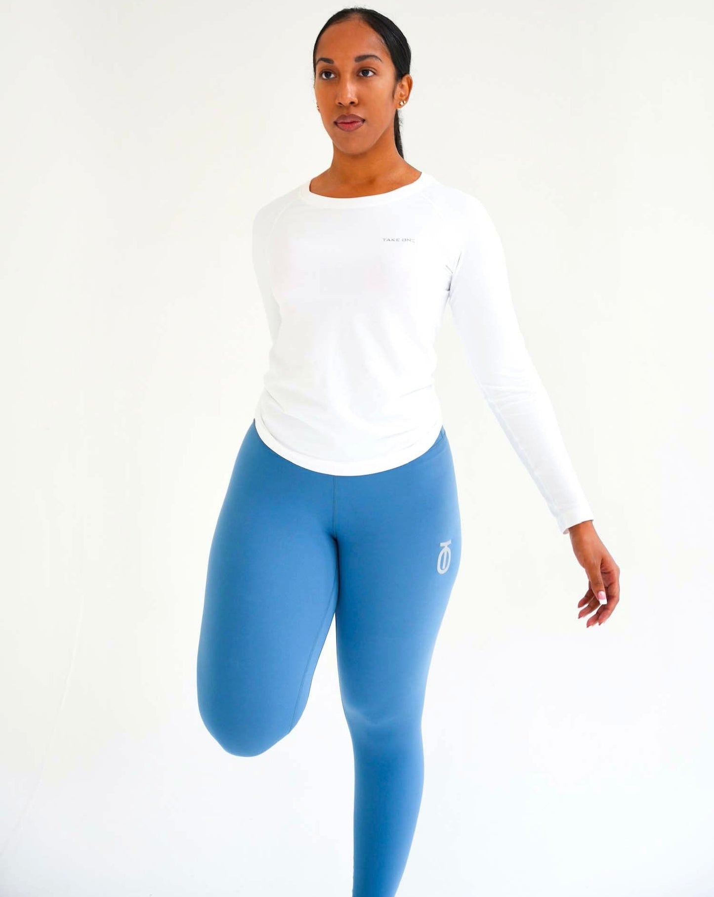 Take One Blue Diamond Leggings with stretchy, moisture-wicking fabric and diamond pattern design for stylish and comfortable activewear