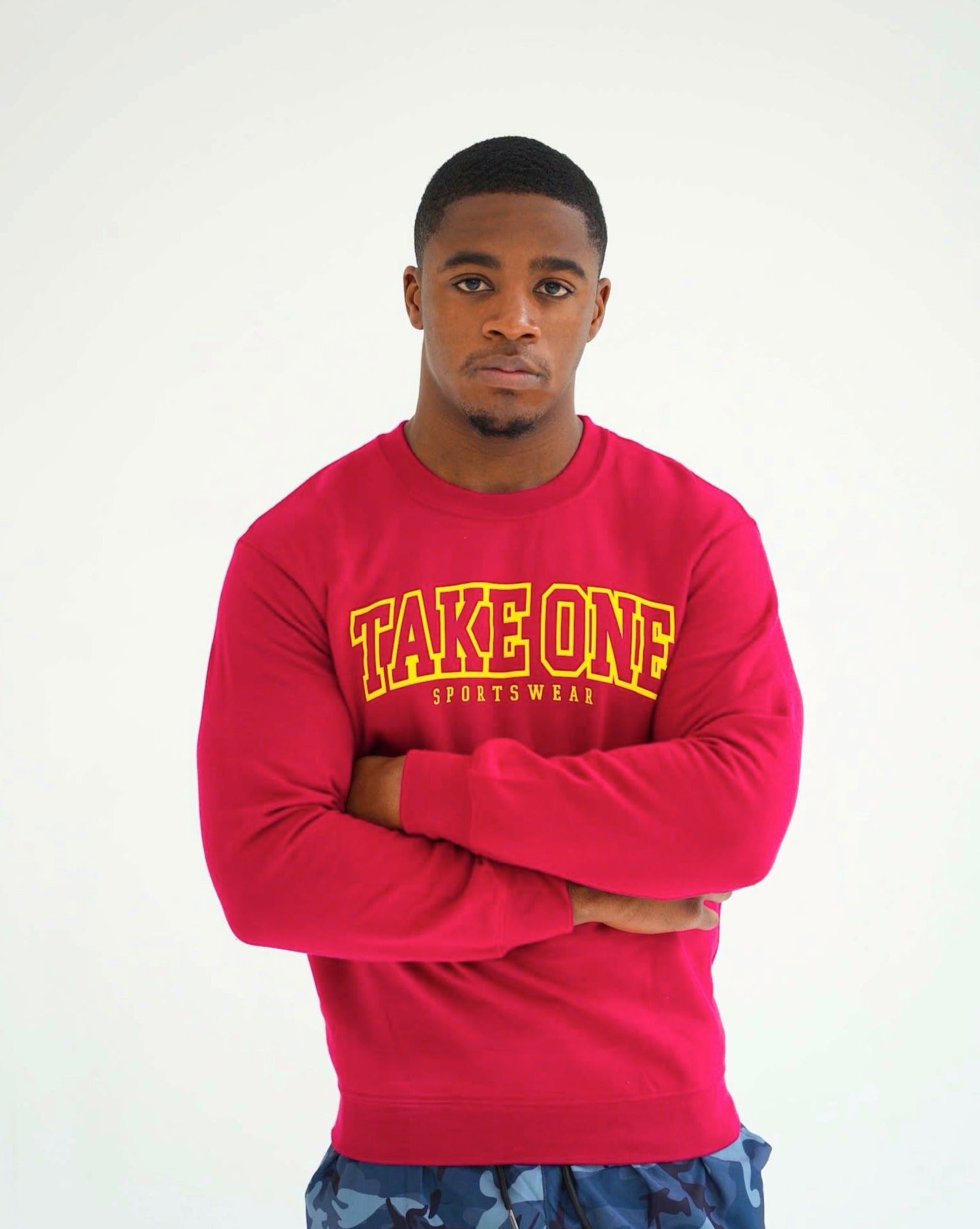 Take One Premium Crewneck sweatshirt made with soft, heavyweight fabric featuring classic crewneck design for cozy and stylish everyday wear