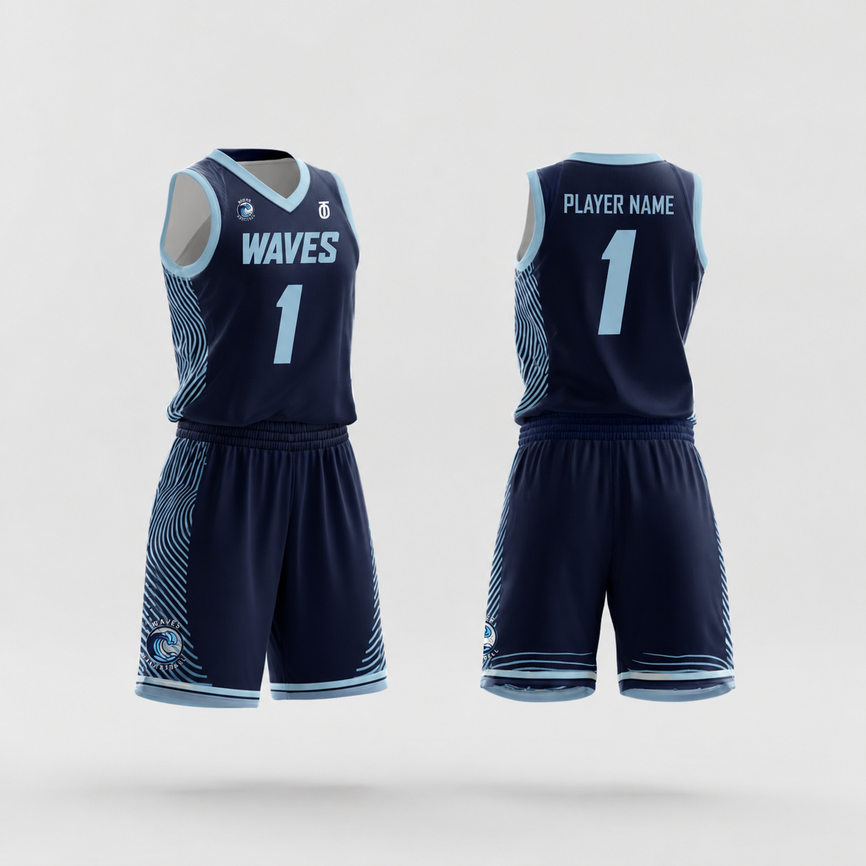 Waves AAU Girls Reversible Basketball Uniform — Individual Player Order