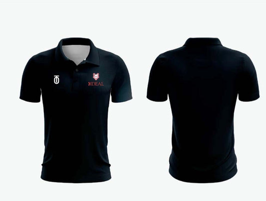 Ideal School dri-fit polo shirt featuring moisture-wicking fabric, breathable design, and tailored fit for comfort and performance in school or sports settings