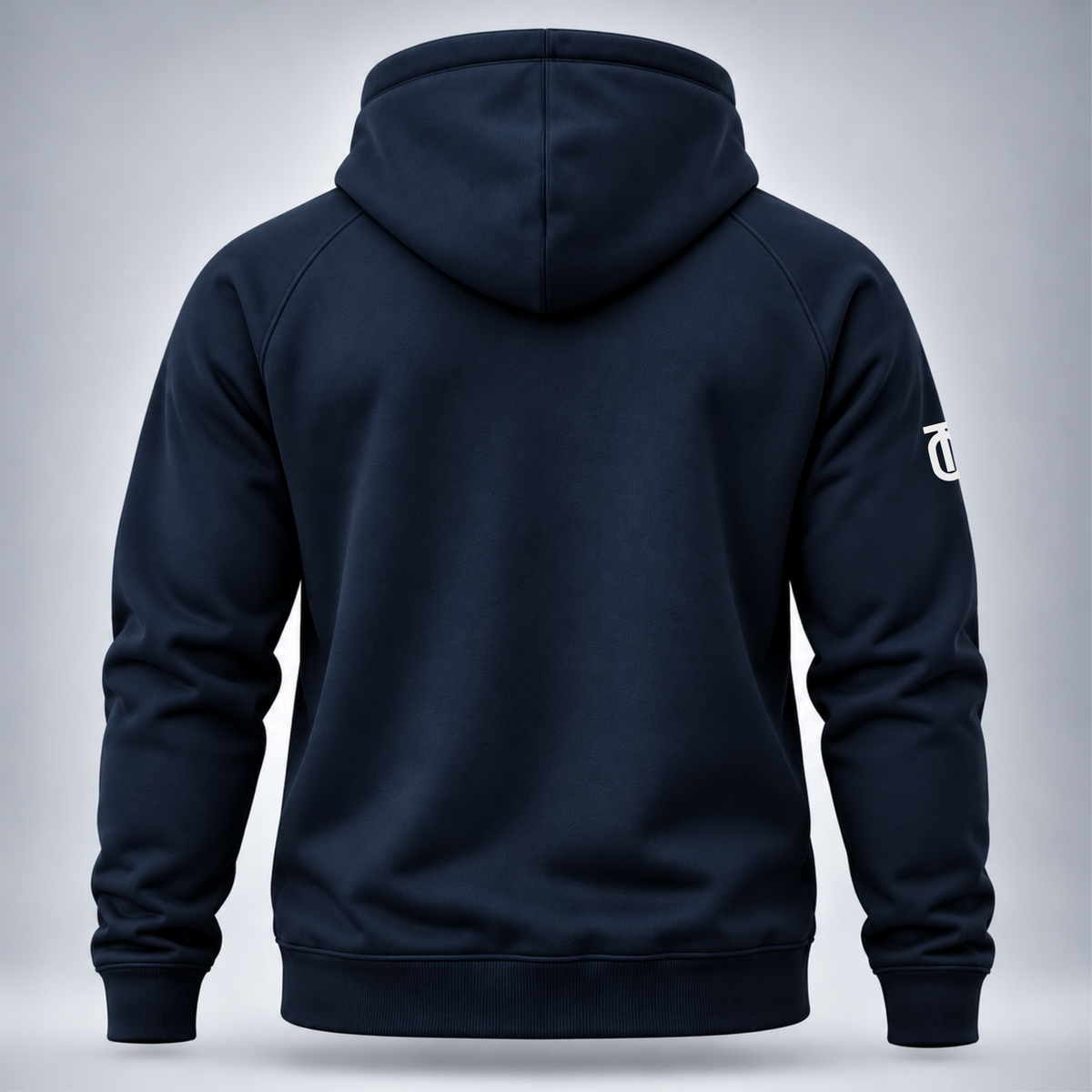 Take One Sportswear Football Training Hoodie in midnight navy, back view showing the rear construction and garment finish.