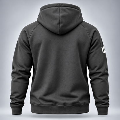 Take One Sportswear Football Training Hoodie in charcoal grey, back view showing the rear construction and garment finish.