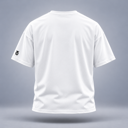 Take One Full Court Vision Graphic Tee by Take One Sportswear in White, back view with a clean rear and TO sleeve branding.