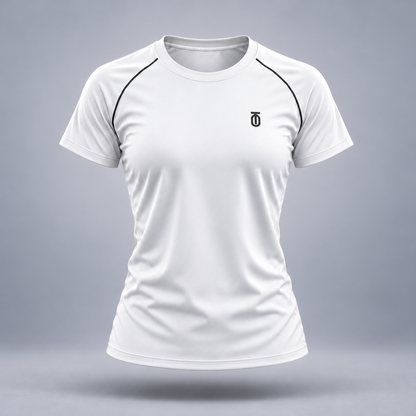 Take One Sportswear Volleyball Court Training Top in white, front view featuring to monogram exclusively at left chest.