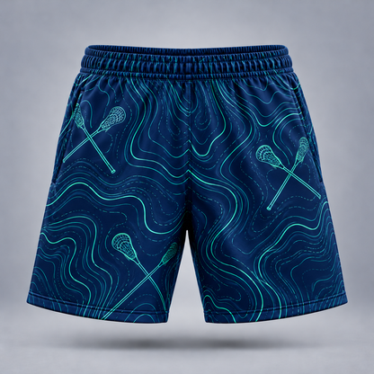 Take One Contour Field Men's 7-Inch Lacrosse Shorts by Take One Sportswear — back view.