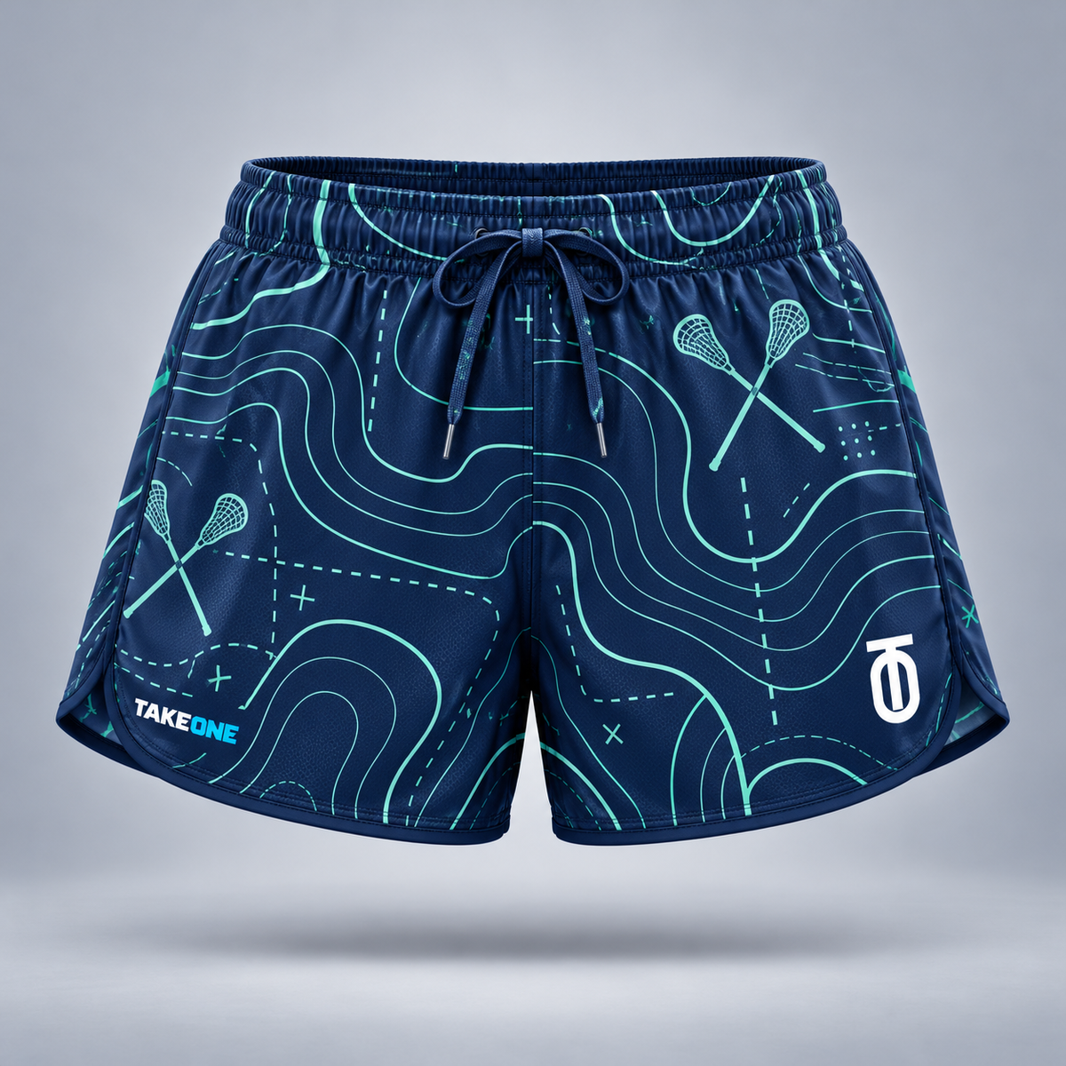 Take One Contour Field Women's 5-Inch Lacrosse Shorts by Take One Sportswear — front view.