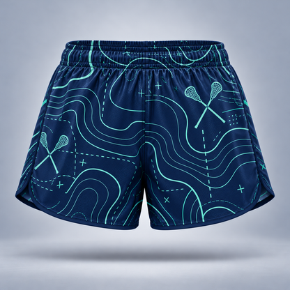 Take One Contour Field Women's 5-Inch Lacrosse Shorts by Take One Sportswear — back view.