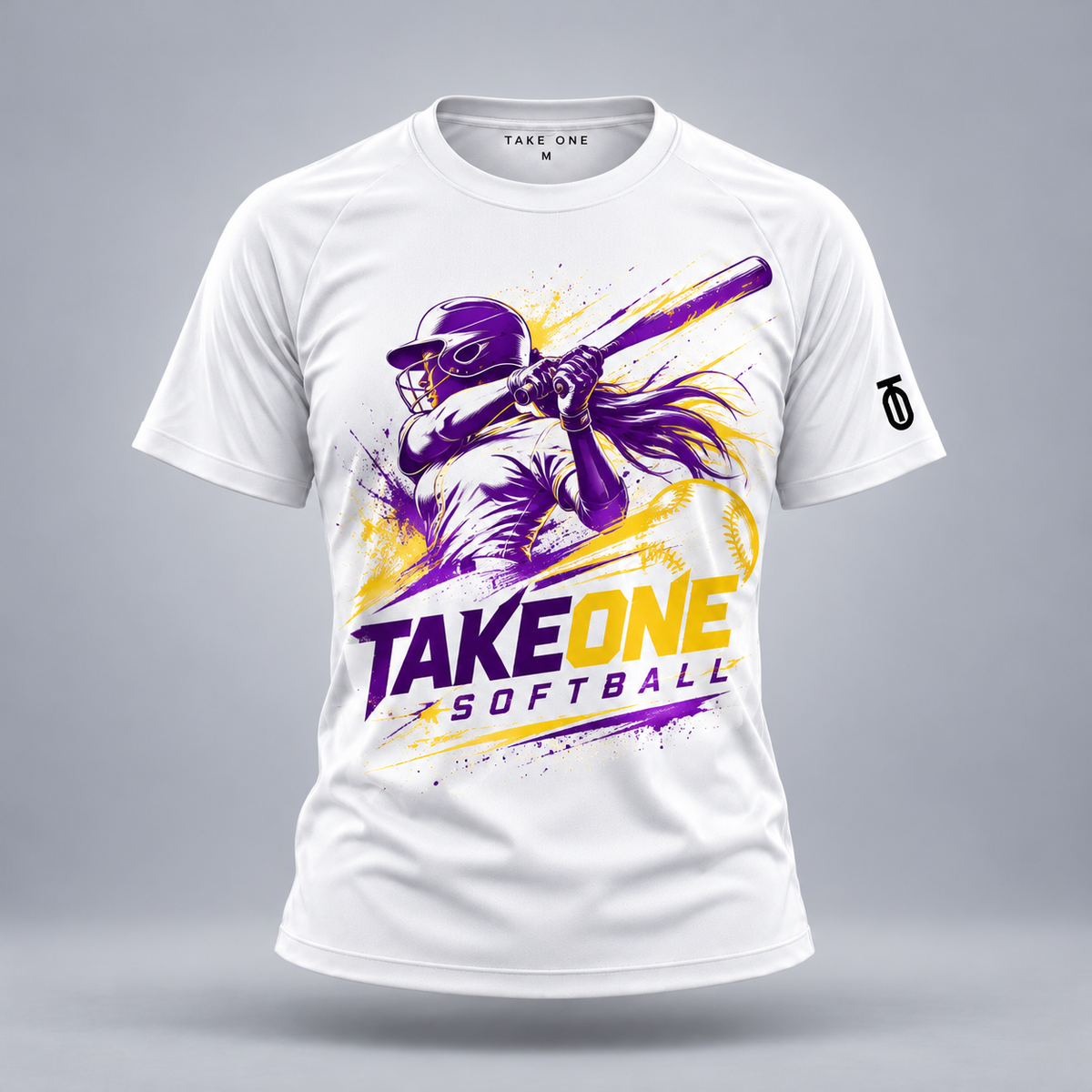 Take One Diamond Motion Women's Softball Graphic Tee by Take One Sportswear — front view.