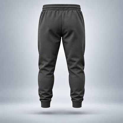 Take One Sportswear charcoal grey Football Performance Joggers back view featuring relaxed athletic fit, tapered legs, and ribbed ankle cuffs.