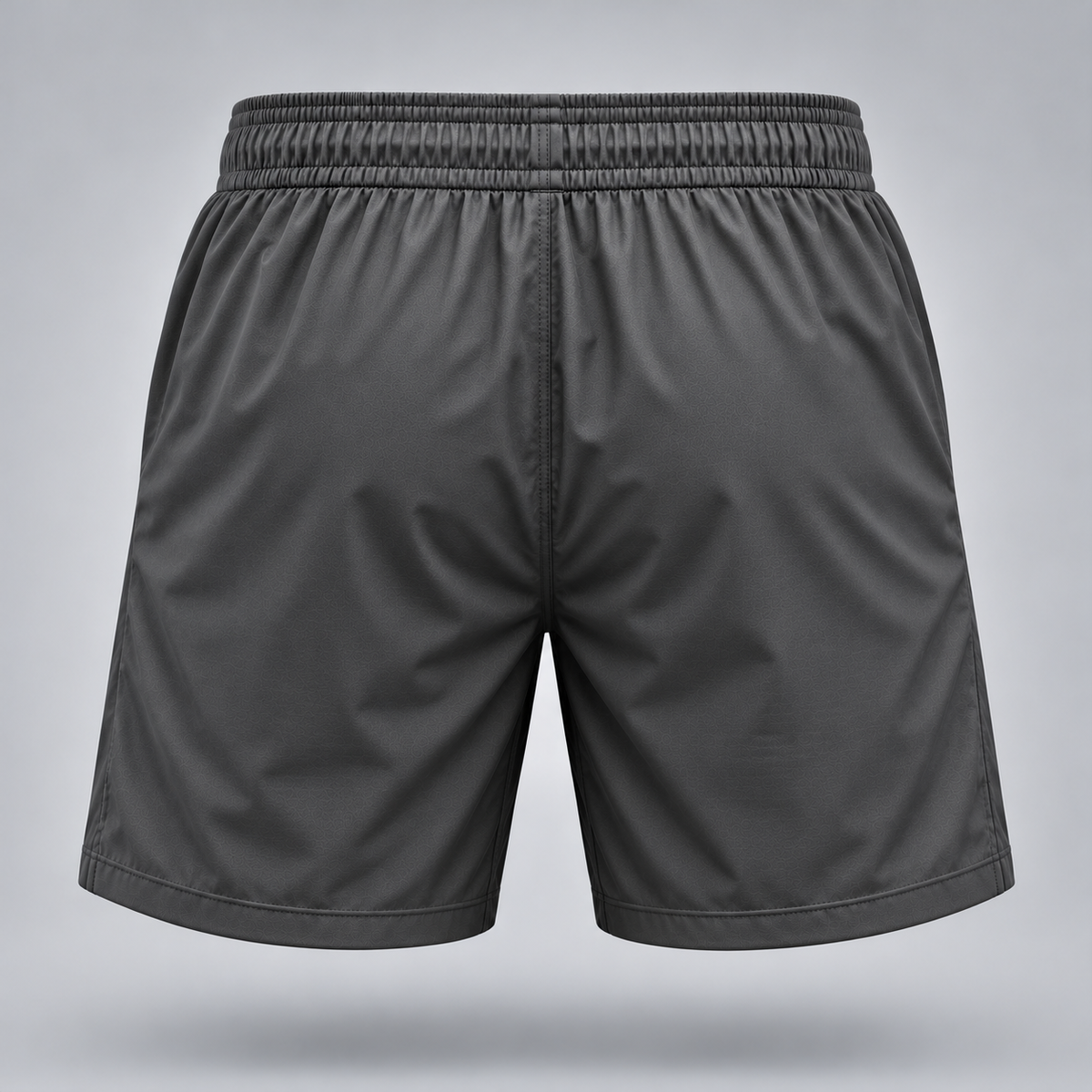 Take One Sportswear graphite gray Football Training Shorts back view featuring clean 7-inch athletic silhouette and minimal unbranded design.