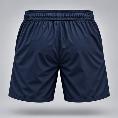 Take One Sportswear midnight navy Football Training Shorts back view showing a clean performance-inspired design with elastic waistband and no graphics.