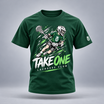Take One Junior Field Kids' Lacrosse Graphic Tee by Take One Sportswear — front view.