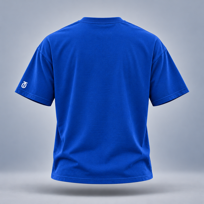 Take One Cradle Crew Graphic Tee by Take One Sportswear in Royal Blue, back view with a clean rear and TO sleeve branding.