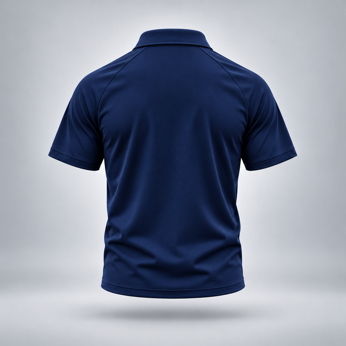Take One Sportswear Performance Polo in midnight navy, back view showing clean minimalist styling, short sleeves, and standard athletic fit.