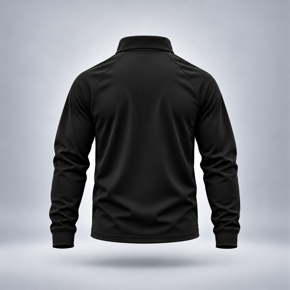 Take One Sportswear Performance Quarter-Zip Pullover in black, back view featuring a clean, unbranded design, stand collar, and long sleeves.