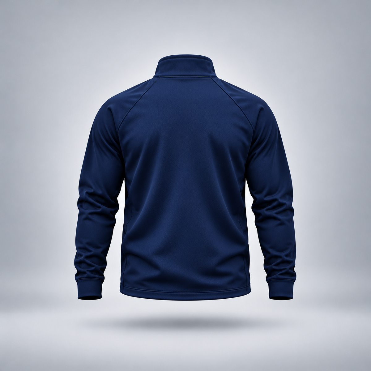 Take One Sportswear Performance Quarter-Zip Pullover in midnight navy, back view featuring a clean, unbranded design, long sleeves, and fitted cuffs.