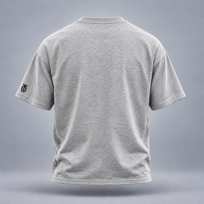 Take One Lap After Lap Graphic Tee by Take One Sportswear in Heather Grey, back view with a clean rear and TO sleeve branding.