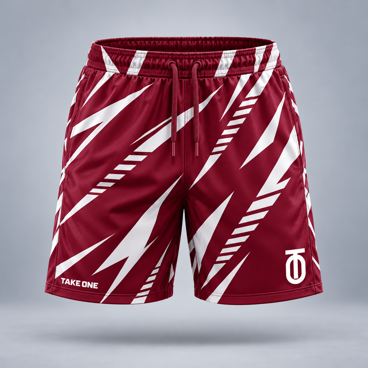 Take One Yardline Men's 7-Inch Football Shorts by Take One Sportswear — front view.
